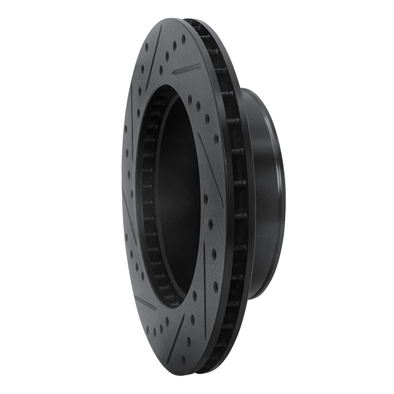 Toyota 4Runner Brake Rotor (1) - Front Right - R1 Concepts - Drilled & Slotted - Black - `95-`04